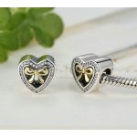 Strieborné srdiečko s mašľou a kryštálmi