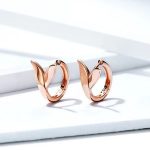 Strieborné náušnice, delfínsky chvost, ružové zlato