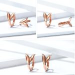 Strieborné náušnice, delfínsky chvost, ružové zlato