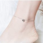 Strieborný nánožník s príveskom srdiečko