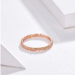 Strieborný prsteň so zirkónovým kryštálom, ružové zlato, veľkosť 6