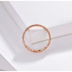 Strieborný prsteň so zirkónovým kryštálom, ružové zlato, veľkosť 6