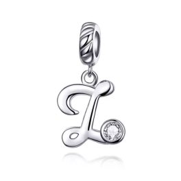 Ezüst charm, Z betű cirkónium kristállyal