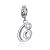 Ezüst charm, G betű cirkónium kristállyal