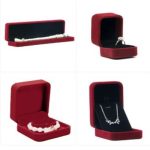 Šperkovnica na náhrdelníky, náramky, zamat, vínovo červená