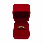 Šperkovnica na prsteň, zamat, červená