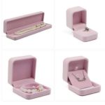 Šperkovnica na náramok, zamatová, ružová