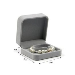 Šperkovnica na náramok, zamatová, sivá