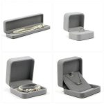 Šperkovnica na náramok, zamatová, sivá