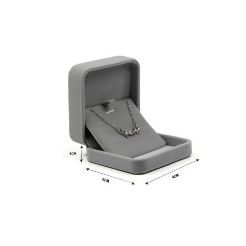 Šperkovnica na prívesok, zamatová, sivá