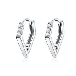   Strieborné náušnice modernej línie so zirkónovým kryštálom v striebornej farbe