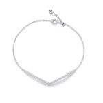 Ezüst karkötő, V alakú