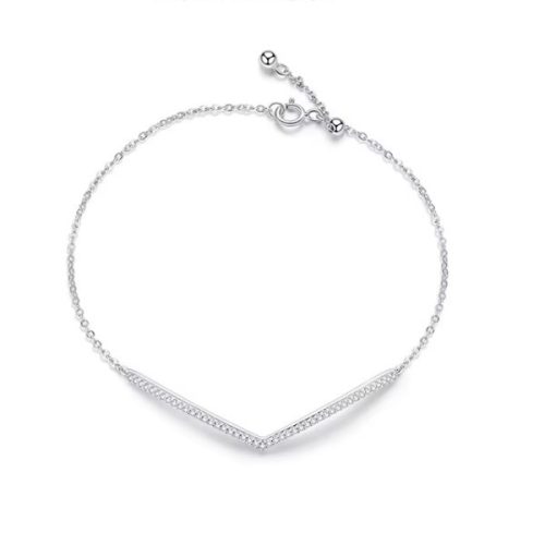 Ezüst karkötő, V alakú