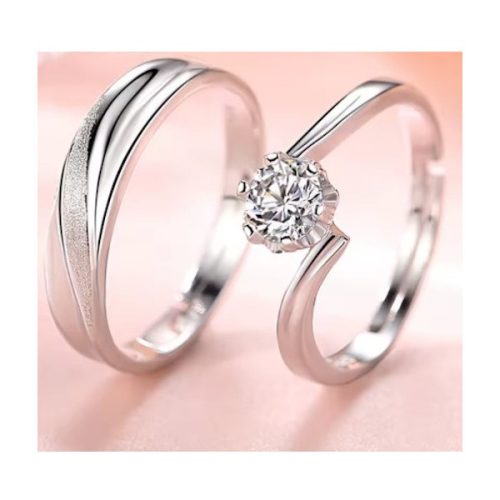 Ezüst karikagyűrű, egy pár, állítható méret