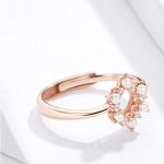 Strieborný prsteň s kvetmi, rosegold