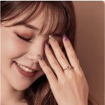 Strieborný prsteň s kvetmi, rosegold