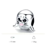 Strieborný charm, tuleň