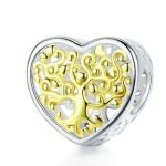 Strieborné kúzlo, srdce so stromom života