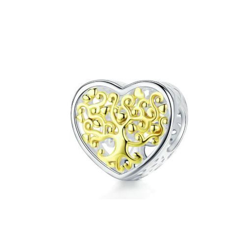 Strieborné kúzlo, srdce so stromom života