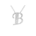 Strieborný náhrdelník s príveskom písmena, B