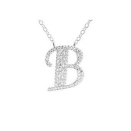 Strieborný náhrdelník s príveskom písmena, B