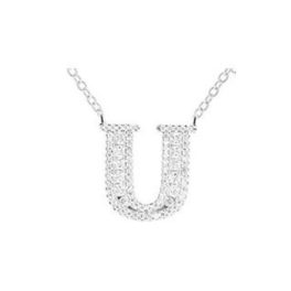 Strieborný náhrdelník s príveskom písmena, U