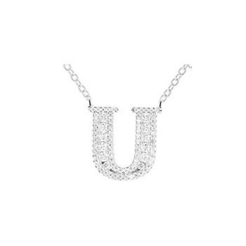 Strieborný náhrdelník s príveskom písmena, U
