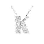 Strieborný náhrdelník s príveskom písmena, K