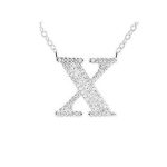 Strieborný náhrdelník s príveskom písmena, X