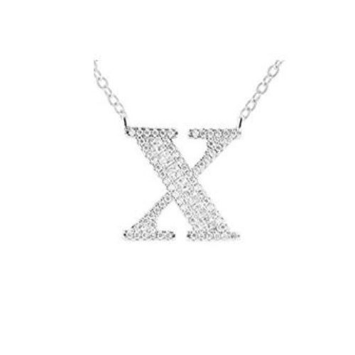 Strieborný náhrdelník s príveskom písmena, X