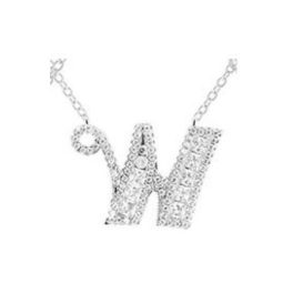 Strieborný náhrdelník s príveskom písmena, W