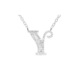 Strieborný náhrdelník s príveskom písmena, Y