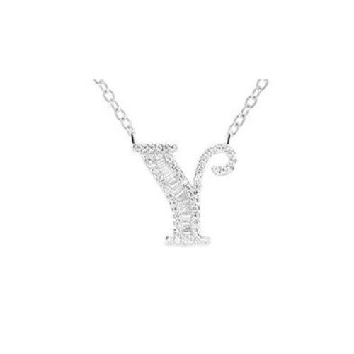 Strieborný náhrdelník s príveskom písmena, Y