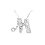 Strieborný náhrdelník s príveskom písmena, M