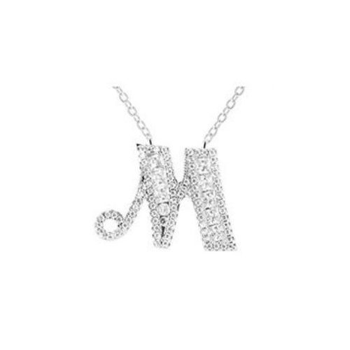 Strieborný náhrdelník s príveskom písmena, M