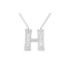 Strieborný náhrdelník s príveskom písmena, H