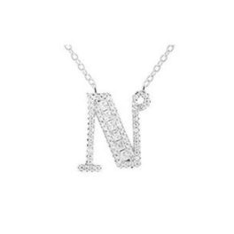 Strieborný náhrdelník s príveskom s písmenom, N