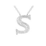 Strieborný náhrdelník s príveskom písmena, S
