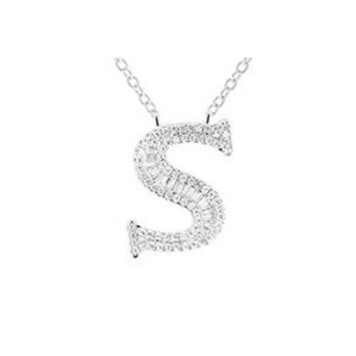 Strieborný náhrdelník s príveskom písmena, S