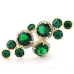 Oválny prsteň, zdobený okrúhlymi kamienkami, kryštál Swarovski