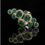 Oválny prsteň, zdobený okrúhlymi kamienkami, kryštál Swarovski