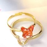 Dvojitý motýľový prsteň, ružová