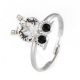 Prsteň so vzorom sovy, Biely, zdobený kryštálom Swarovski