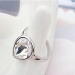 Prsteň kryštál Water drop, Crystal, zdobený kryštálom Swarovski, 7,25