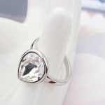 Prsteň kryštál Water drop, Crystal, zdobený kryštálom Swarovski, 8