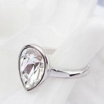 Prsteň kryštál Water drop, Crystal, zdobený kryštálom Swarovski, 8