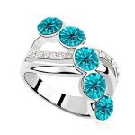 Elegantný kamienkový prsteň, Modrý zirkón, 6.5