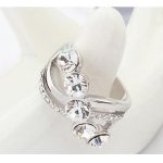 Elegantný kamienkový prsteň, krištáľ, 7,25