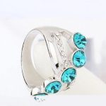 Elegantný kamienkový prsteň, Modrý zirkón, 6.5