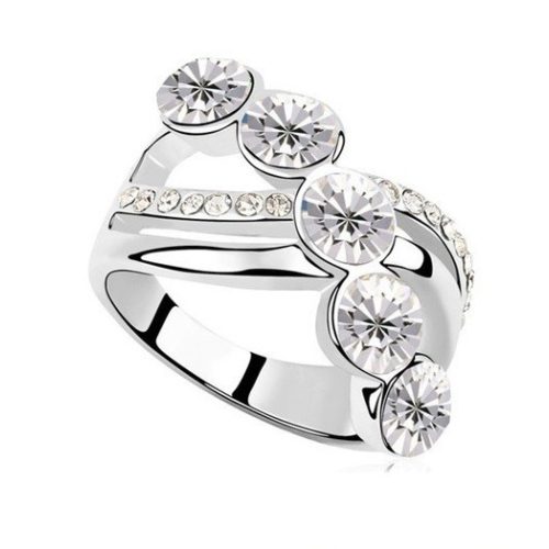 Elegantný kamienkový prsteň, Crystal, 6.5